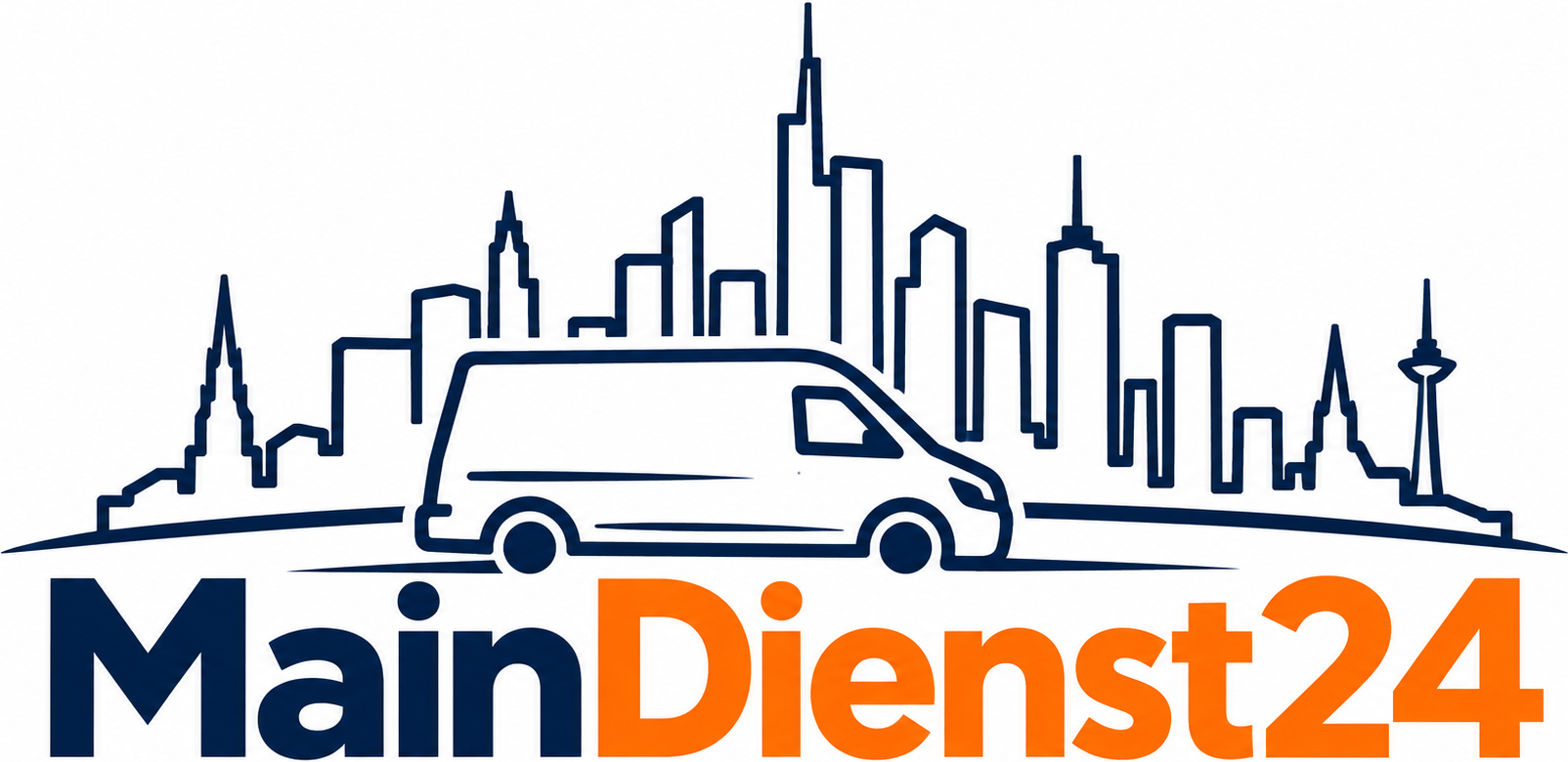MainDienst24 – Transporter vor der Frankfurter Skyline